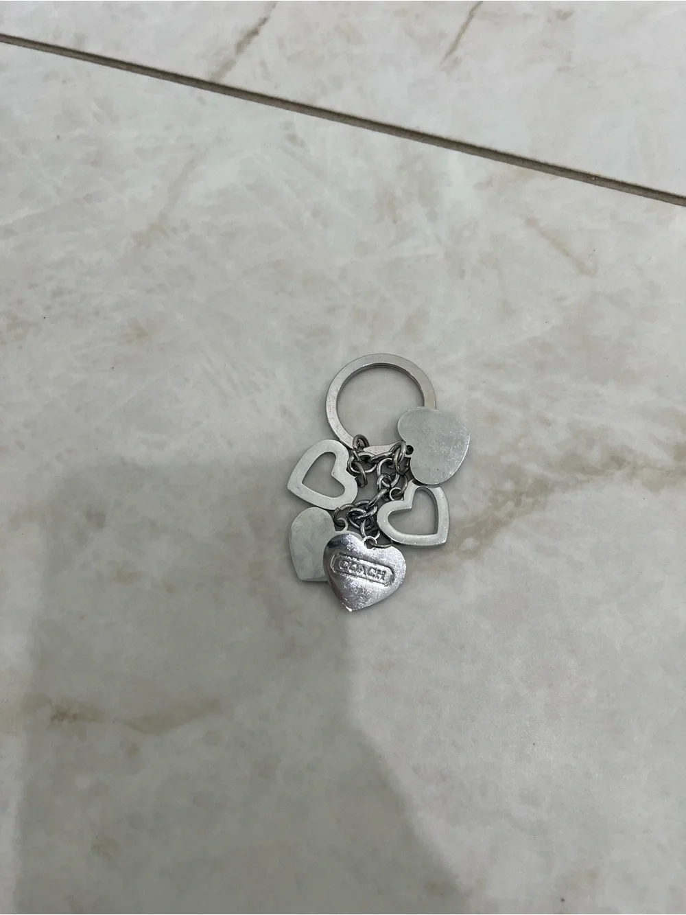 Coach Vintage Y2K Heart Charms Keychain